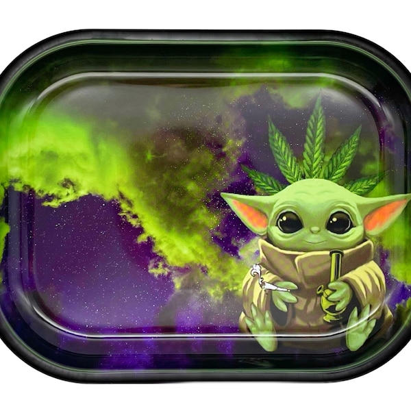 Rolling Tray / Baby Yoda Rolling Tray / Premium Metal Tray with High Quality Gloss Finish