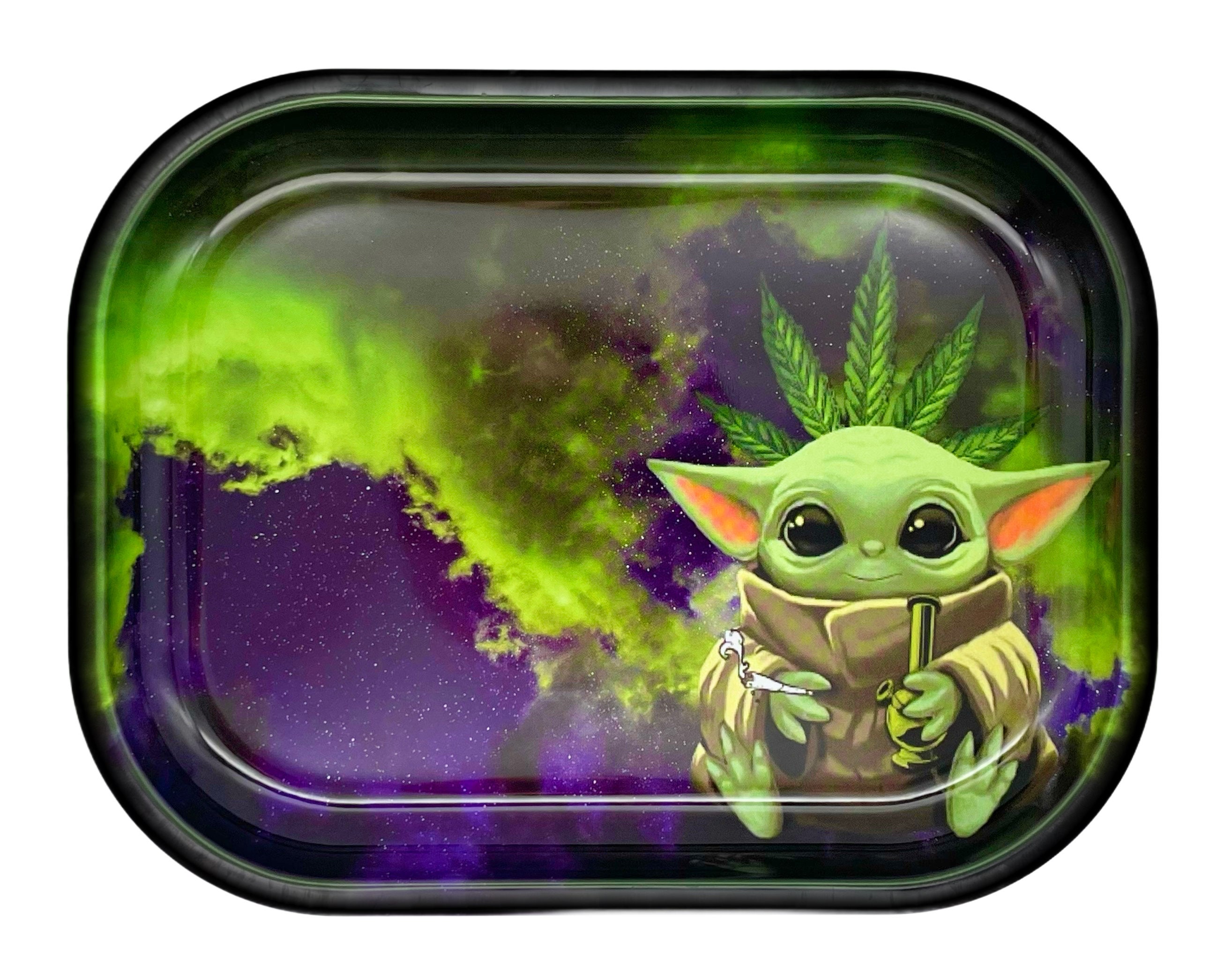 Rolling Tray / Baby Yoda Rolling Tray / Premium Metal Tray With High