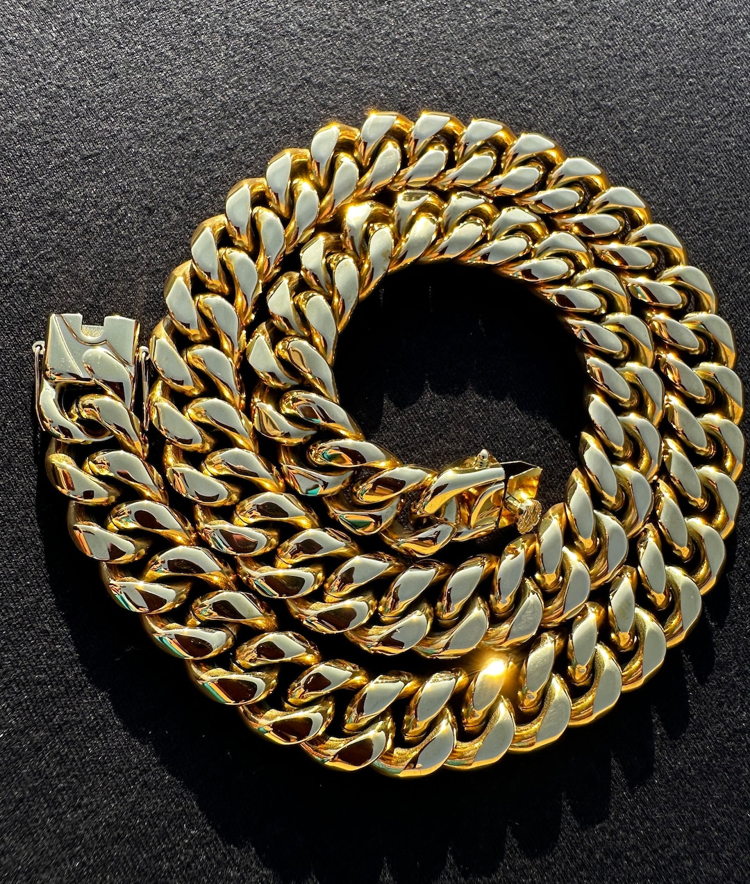 【50cm】【8mm】【18K刻印あり】【Miami Cuban】 8mm Cuban Link Chain in 18K Solid Gold | Las Villas Jewelry