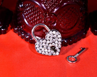 Crystal Heart Padlocks