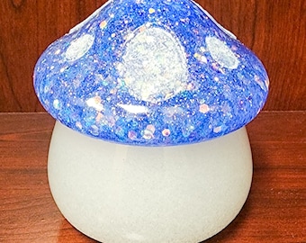 Magical Glitter Amanita Toadstool Mushroom Jar Container