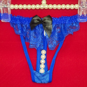 Menstrual Period Bamboo G-string Thong Underwear Sport Blue Cobalt