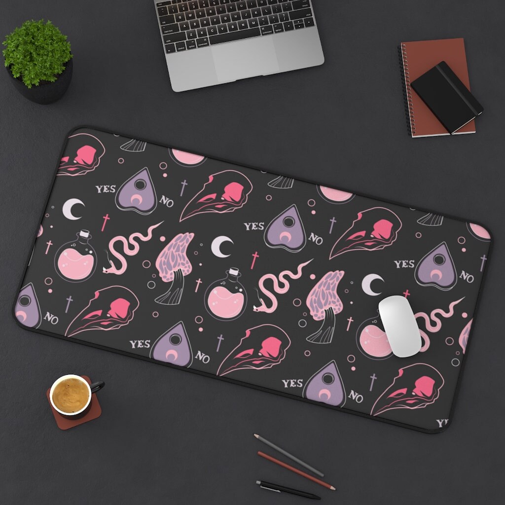 Trendy Pastel Goth Desk Mat, Large Mouse Pad, Full Desk XXL Extended Gaming Mouse Pad, Laptop Computer Keyboard Mousepad for Office & Home