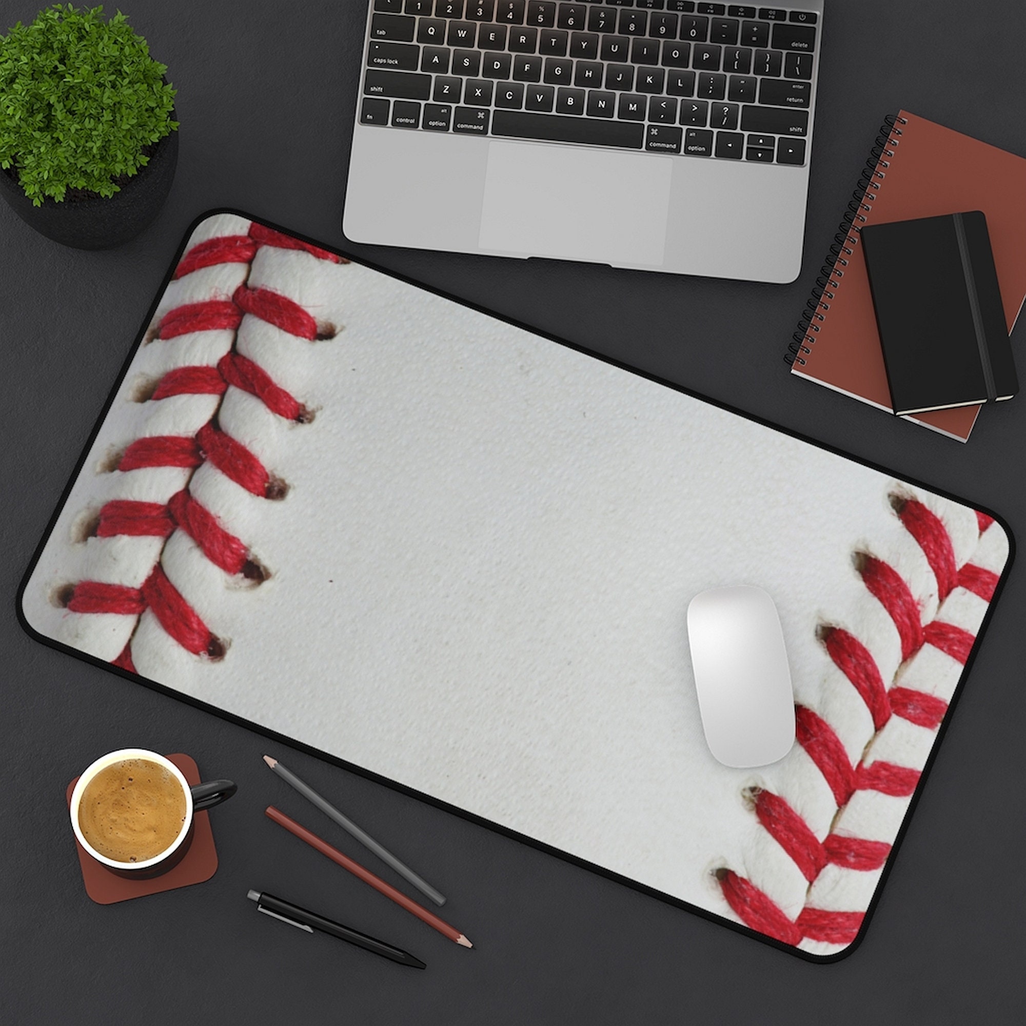 Baseball Desk Mat, Baseball Ball Desk Mat, Gift For Baseball Fans, Home Office Accessories, Baseball Mouse Pad, Extra Large Desk Mat