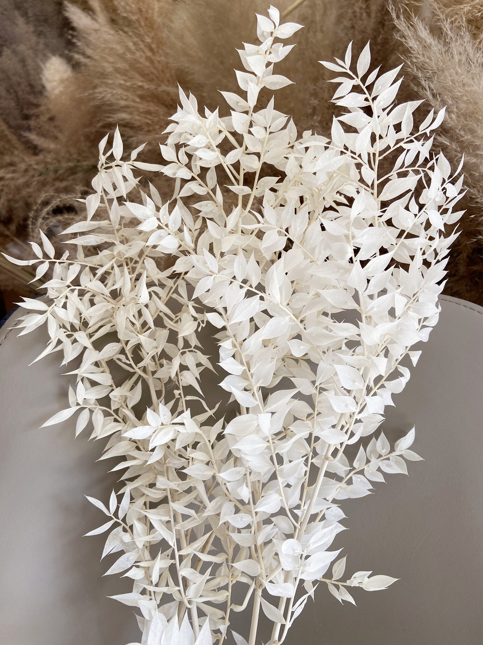 3 stem eternal flower rich leaf / white leaf / wedding flower Etsy