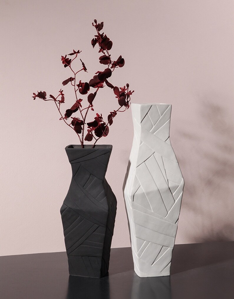 Vase en céramique moderne et simple/vase dart noir et blanc Etsy
