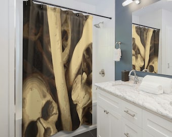 Caldron of bones. 100% Polyester Shower Curtain