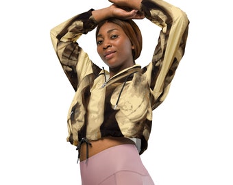 Caldron of bones. Women’s Cropped Windbreaker