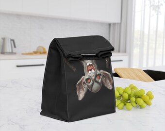 I'll be waiting. . . Polyester Lunch Bag (black background)