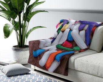 Warm Thoughts - Dark Chocolate Ice Cream with Rainbow Sprinkles Sherpa Fleece Blanket