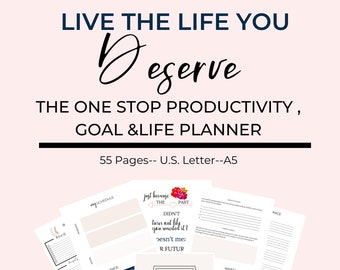 Productivity Planner, Productivity Printable, Goal Planner, Project Management, Instant Download A5 US Letter