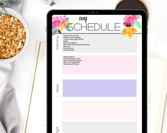 Floral Weekly Schedule, Weekly Organizer for the Perfect Daily Schedule and establish good Time Management, Printable | Editable version