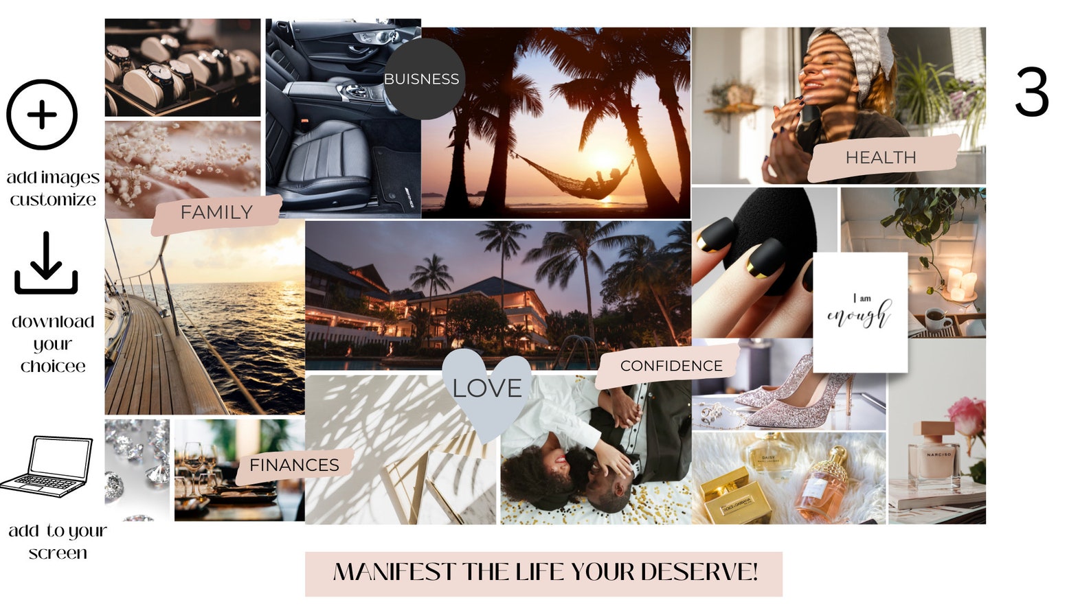 2023 Vision Board Online Vision Board Templatedream Board Etsy