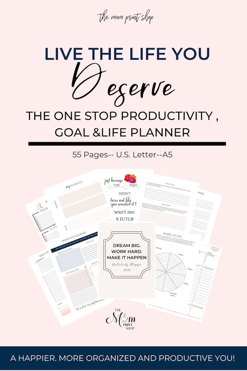 Productivity Planner Productivity Printable Goal Planner image 1