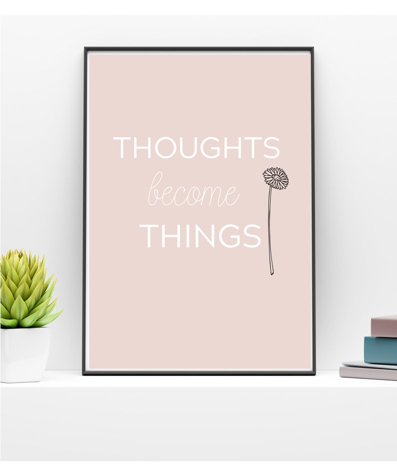 Thoughts Become Things Abraham Hicks Law of Attraction Printable Wall Art Positive Affirmation Vision Board Inspirational Quote image 5