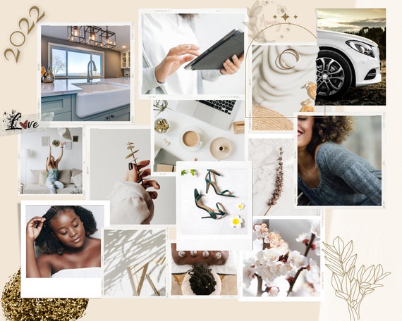 Aesthetic Vision Board Template Virtual Dream Board Etsy Australia