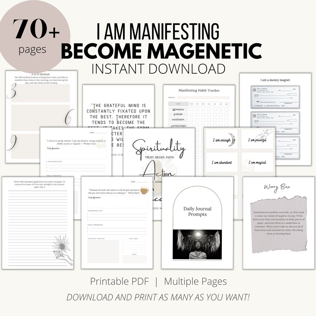 Manifestation Journal Printable Daily Manifestation Sheets - Etsy