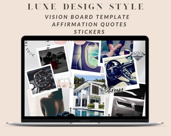 Luxe Virtual Vision Board Template | Online Vision Board |Manifestation Board |Visualization Board | Mood Board Template 2021