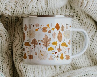 Autumn Vibes Enamel Mug, Adventure Mug, Outdoors Mug, Campfire Mug, Christmas Gift, Gift for Best Friend