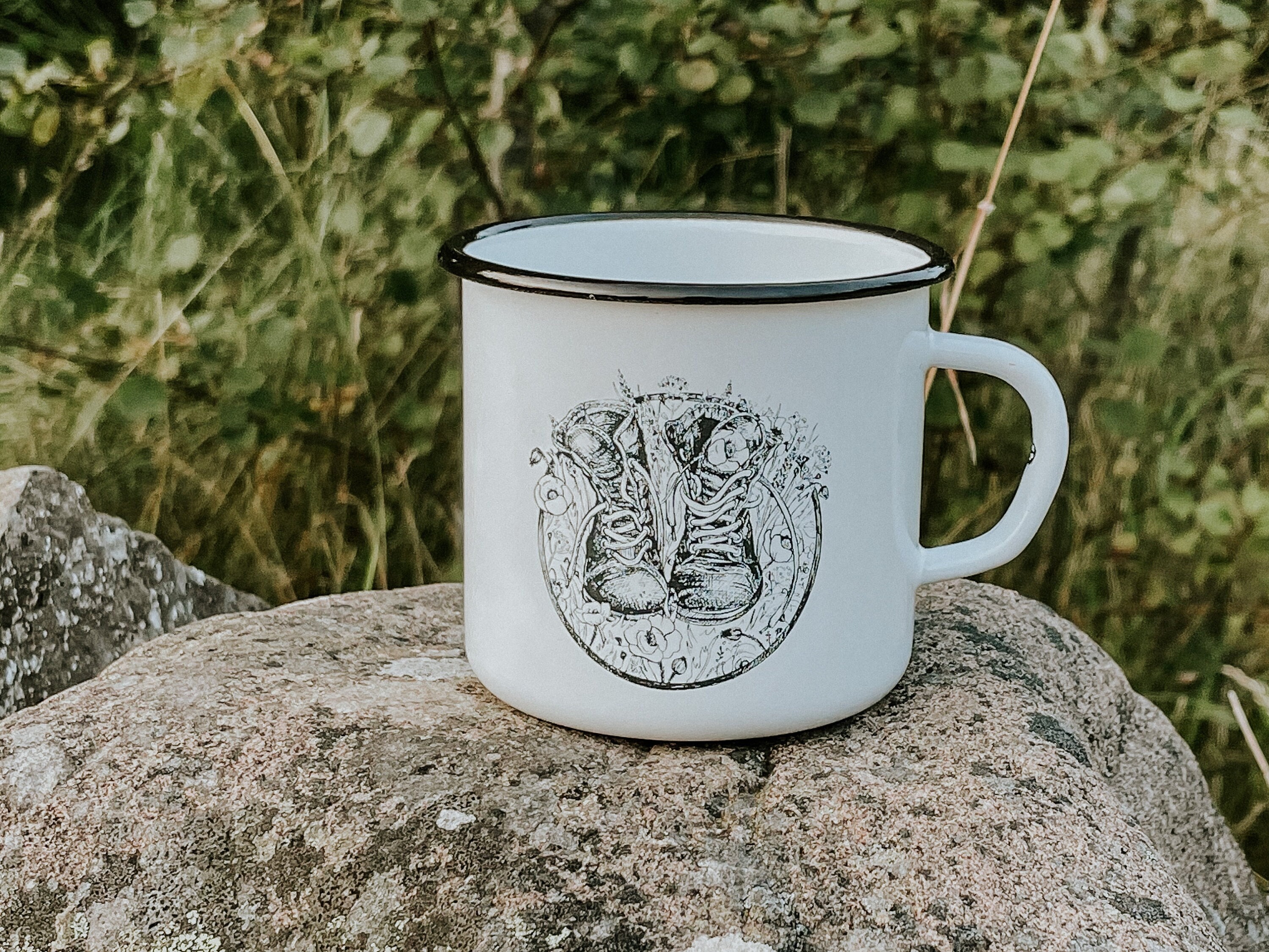 Hiking Boots Enamel Mug 100 Made in Europe Adventure Mug Etsy