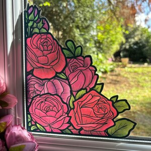 Repositionable stickers. Pink corners. A4 to cut, window decoration sticker