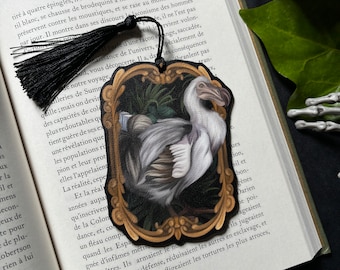 Dodo. Bird bookmark, decoration. Faux leather fabric