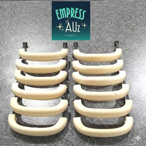 Stamped "Turner" Australian Made 1960s Vintage Curved Cabinet Pulls Set of 12