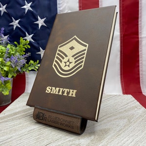 USAF Rank Notebook- Air Force Personalized / Engraved, Gift, Unique, Promotion, Diary Men, Women, Monogram, Notes, Present, Travel, Military