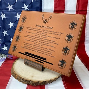 Personalized Air Force Senior NCO Creed Leatherette Plaque