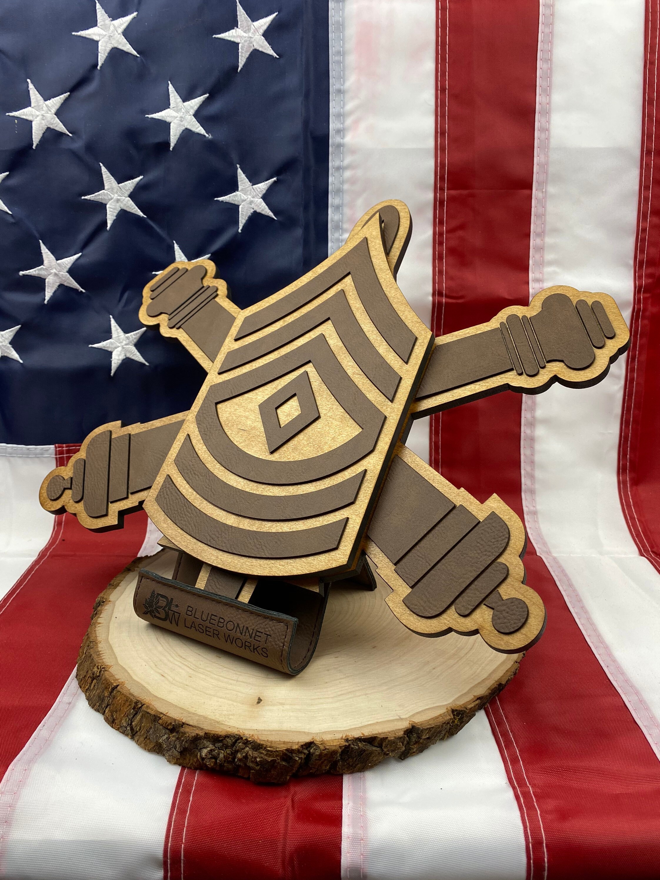 NCO Officer Rank ADA Branch Insignia Army Plaque Birch Wood NCO Officer Rank ADA Branch Insignia Army Plaque Birch Wood
