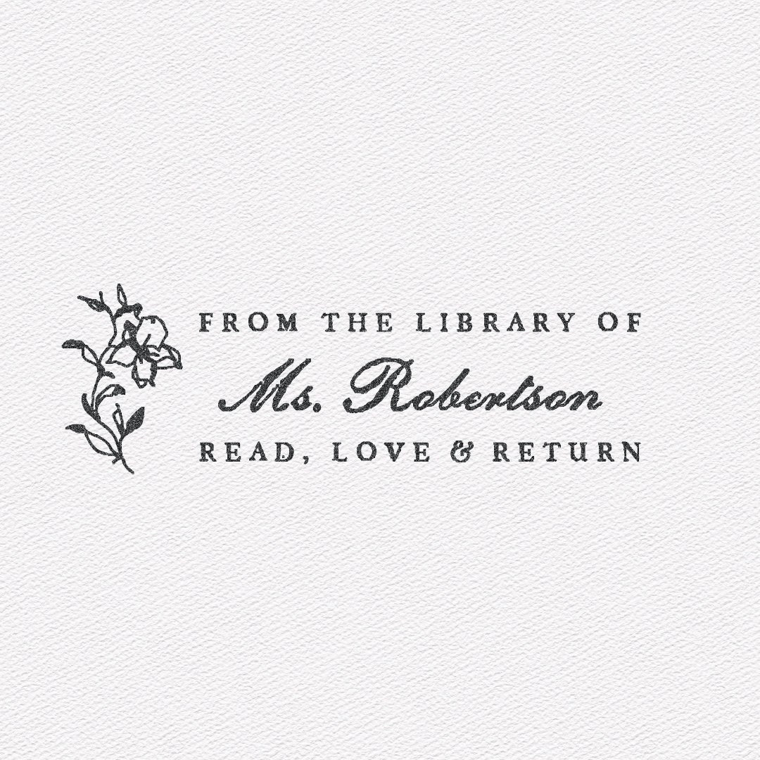 Read Love Return Library Name Stamp Custom Teacher Gift Custom Book Stamp  Classroom Book Stamper From the Library of Stamp 