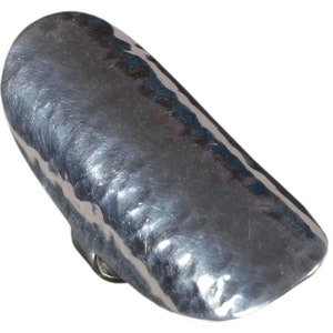 Hammered Sterling Silver Full Finger Ring - Boho Statement Jewelry