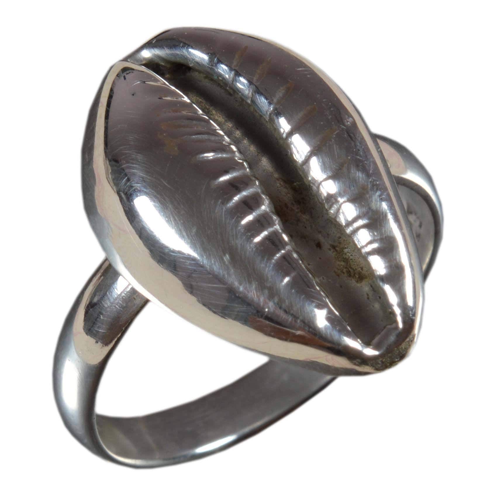 Wirequeen Artisan Wire Wrap Cowrie Shell Ring in 18 Gage SS Sizes 8 9 ...