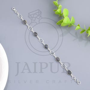 Sterling Silver Labradorite Bracelet: Adjustable Gemstone Jewelry