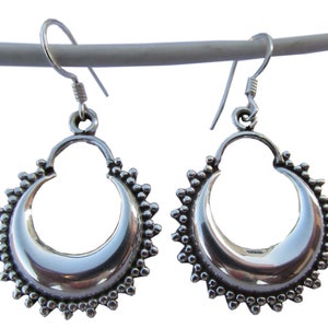 Bali Hoop Earrings: Sterling Silver Boho Dangle Jewelry