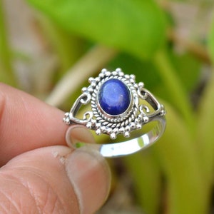 Natural Lapis Lazuli Silver Ring, Handmade Lapis Lazuli Ring, 925 Solid Sterling Silver Lapis Lazuli Ring, Woman & Girls Lapis Lazuli Ring