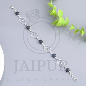 Sterling Silver Labradorite Bracelet: Adjustable Gemstone Jewelry