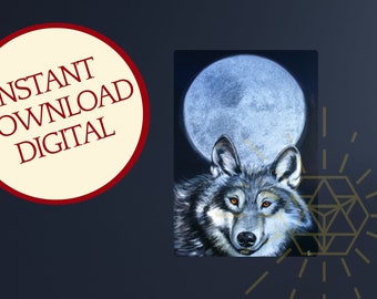 Wolf druckbar sofort digitaler download Wolf Druck Poster Wandkunst Krafttier Kinderzimmer Einhorn Dekor Jungenzimmer