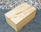 Handmade wooden box spalted beech with hinged lid
