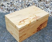 Handmade wooden box spalted beech with hinged lid
