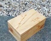 Handmade wooden box spalted beech with hinged lid