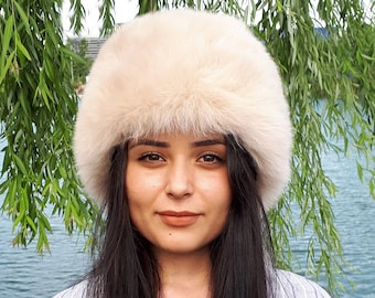 Chapeau de fourrure pour femmes, chapeaux d'hiver chauds, casquette en cuir, peau de mouton retournée - fait main, temps froid