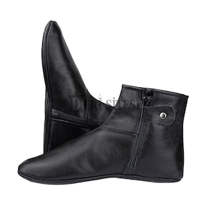 Genuine Goat Leather, Black Feet Warmer, Winter Socks, Foot Warmers Socks, Islam Mest Shoes, Slippers Khuffain - Unique Gift