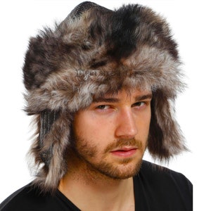 Mongolian Leather Hat, Warm Hat Made from Natural Leather Sheepskin - Unique Winter Gift for Men & Women - Unique Gift For Him