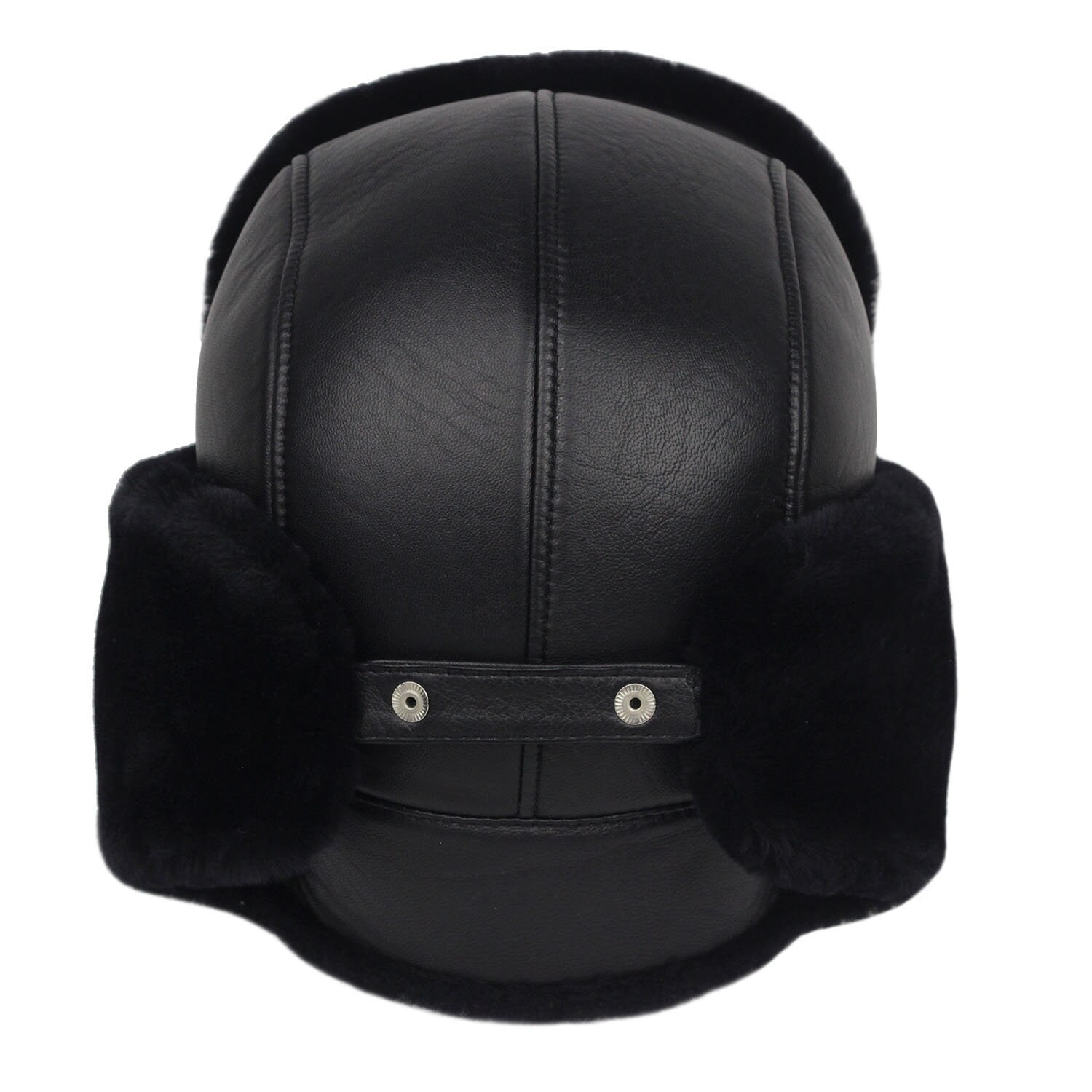 Sheepskin Leather Bomber Hat Winter Trapper Ushanka Aviator Etsy