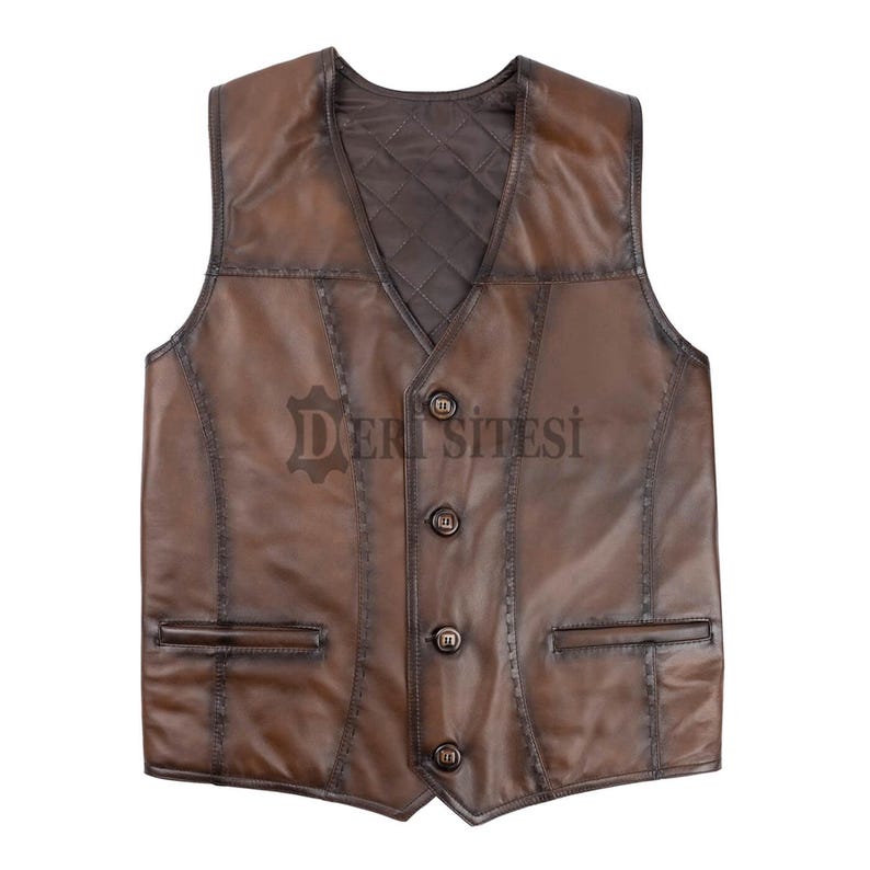 Discover the timeless elegance and rugged charm of our Men's Leather Vest, Soft Brown Leather Waistcoat, a true testament to craftsmanship and style. Handmade in Turkey from 100% genuine lambskin, this leather vest offers unparalleled softness, flexibility, and breathability—making it perfect for both casual layering and more refined occasions. The classic fit ensures all-day comfort, while the Punto stitching details add a sophisticated, polished touch to this versatile piece.