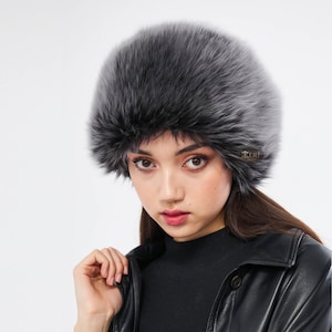 Winter Hat. Fur Hats. Luxury Hat. Sheepskin Hat. Woman Hats. Shearling Fur Hat. Women Winter Hat. Gray Color - Unique Gift for Her
