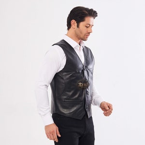Mens Genuine Leather Vest: Classic Meets Modern with High-Quality Craftsmanship - Stylish & Versatile - Unique Gift for Him - Perfect for Any Occasion