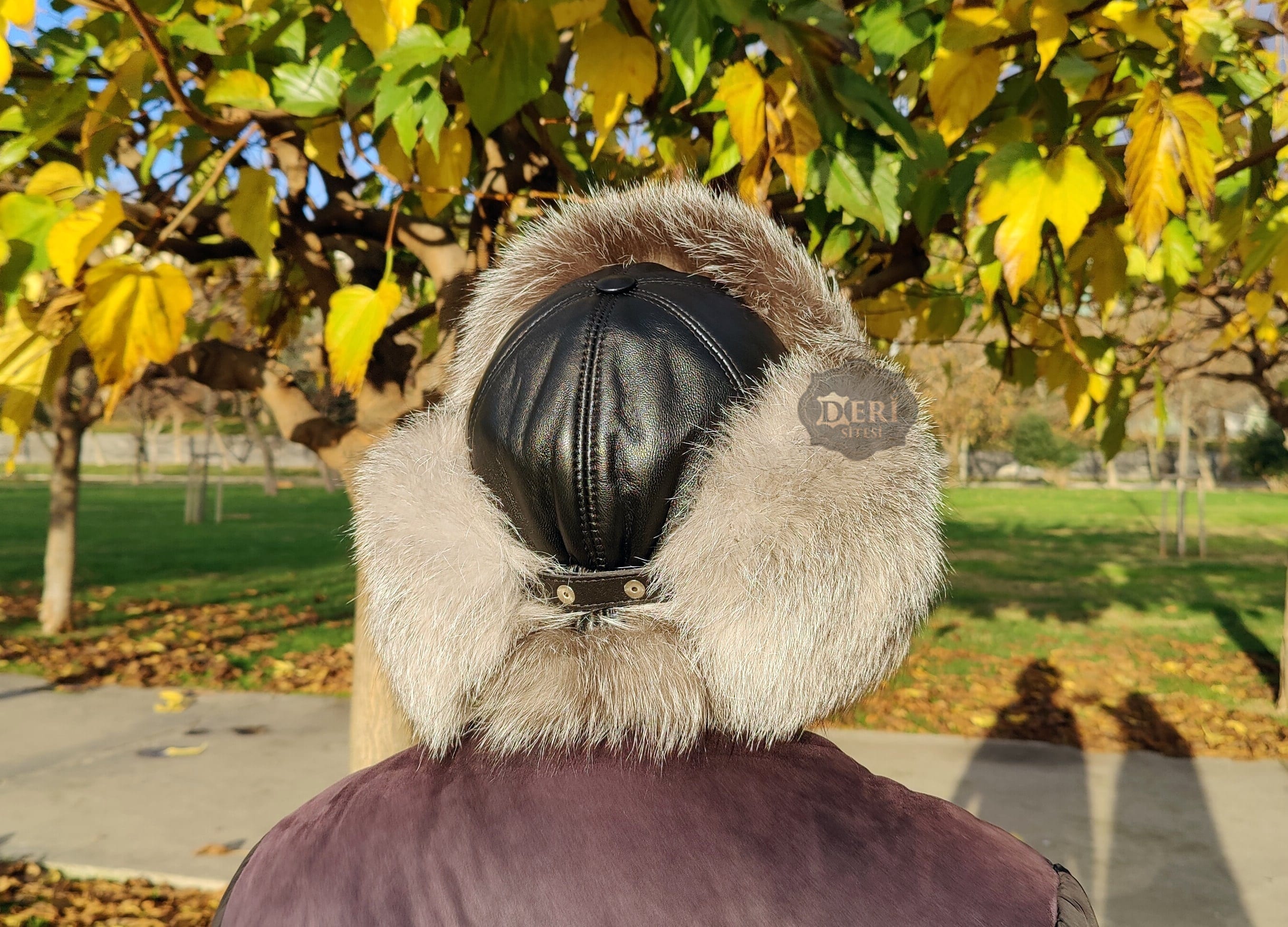 The Fur Vault Genuine Silver Fox Fur & Lamb Leather Ushanka Trapper Hat MEN main image 2