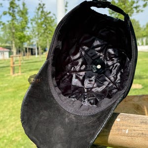 Czapka z daszkiem z prawdziwej skóry węża Python – ręcznie robiona skórzana czapka, regulowana, unisexowa czapka zdjęcie 8